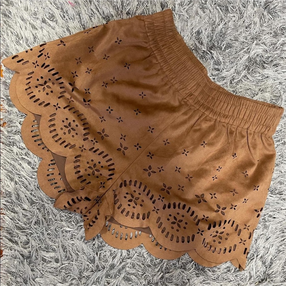Gently worn, suede like shorts